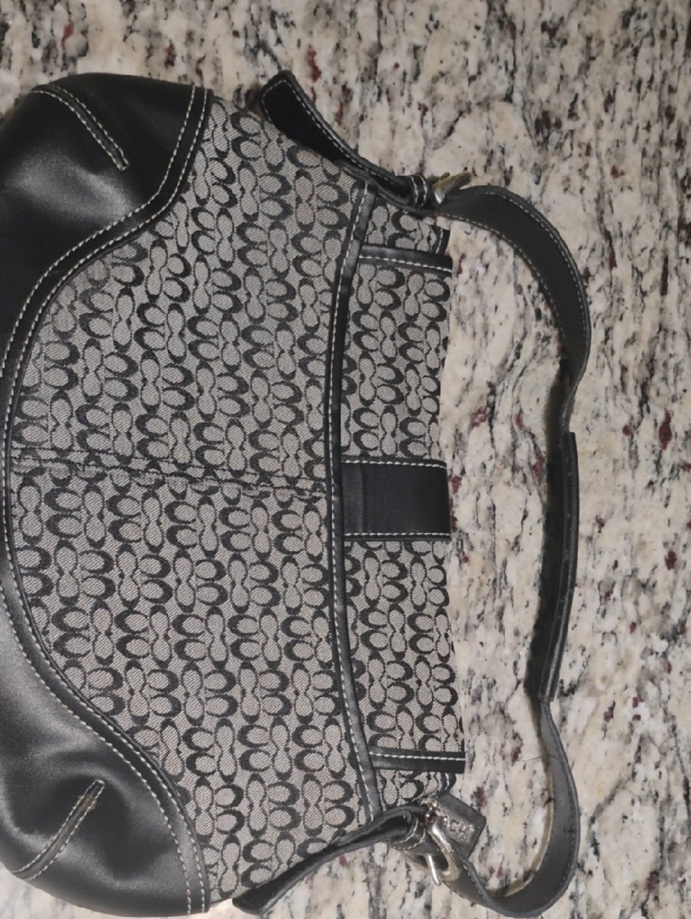 Coach Signature Jacquard Shoulder Bag in Black - Picture 5 of 9
